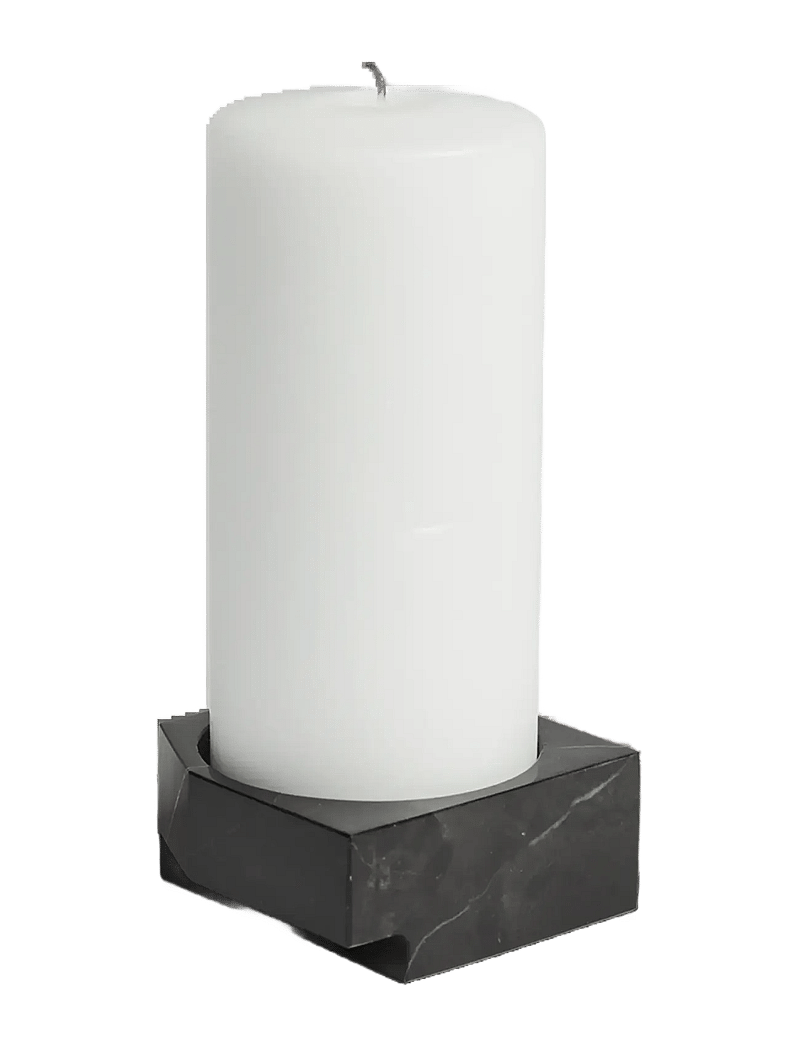 WOUD - Jeu de dés 3 candle holder - teelichthalter - black marble - 0