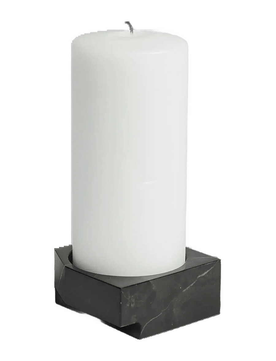 WOUD - Jeu de dés 3 candle holder - teelichthalter - black marble - 1