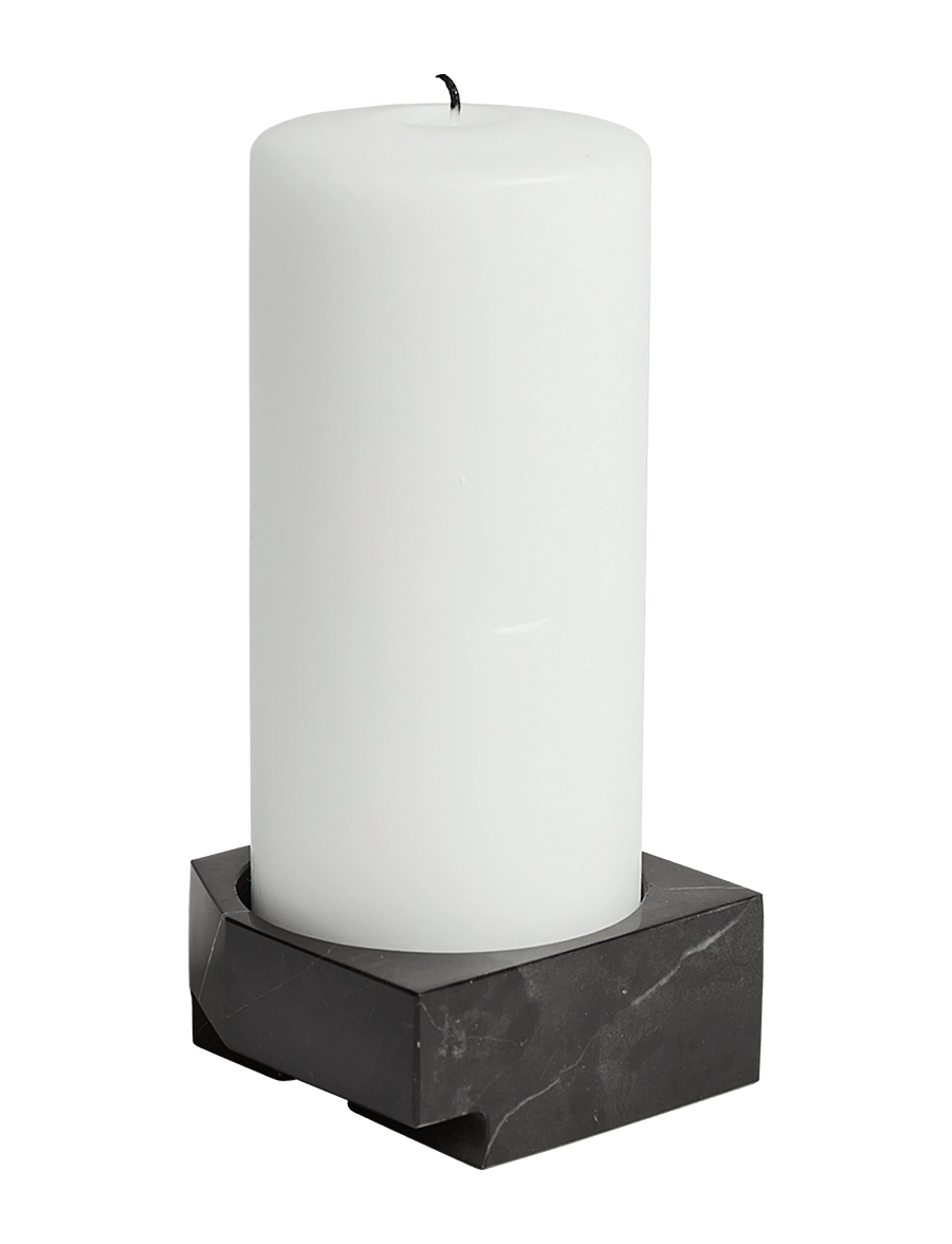 WOUD - Jeu de dés 3 candle holder - teelichthalter - black marble - 1