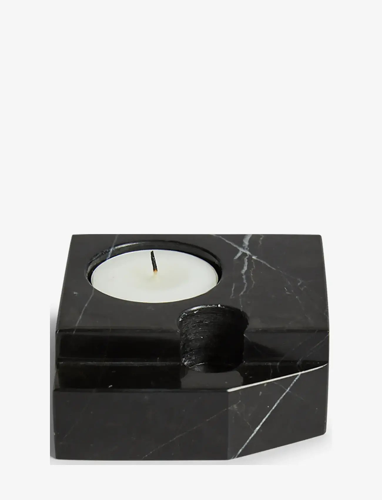 WOUD - Jeu de dés 3 candle holder - teelichthalter - black marble - 1