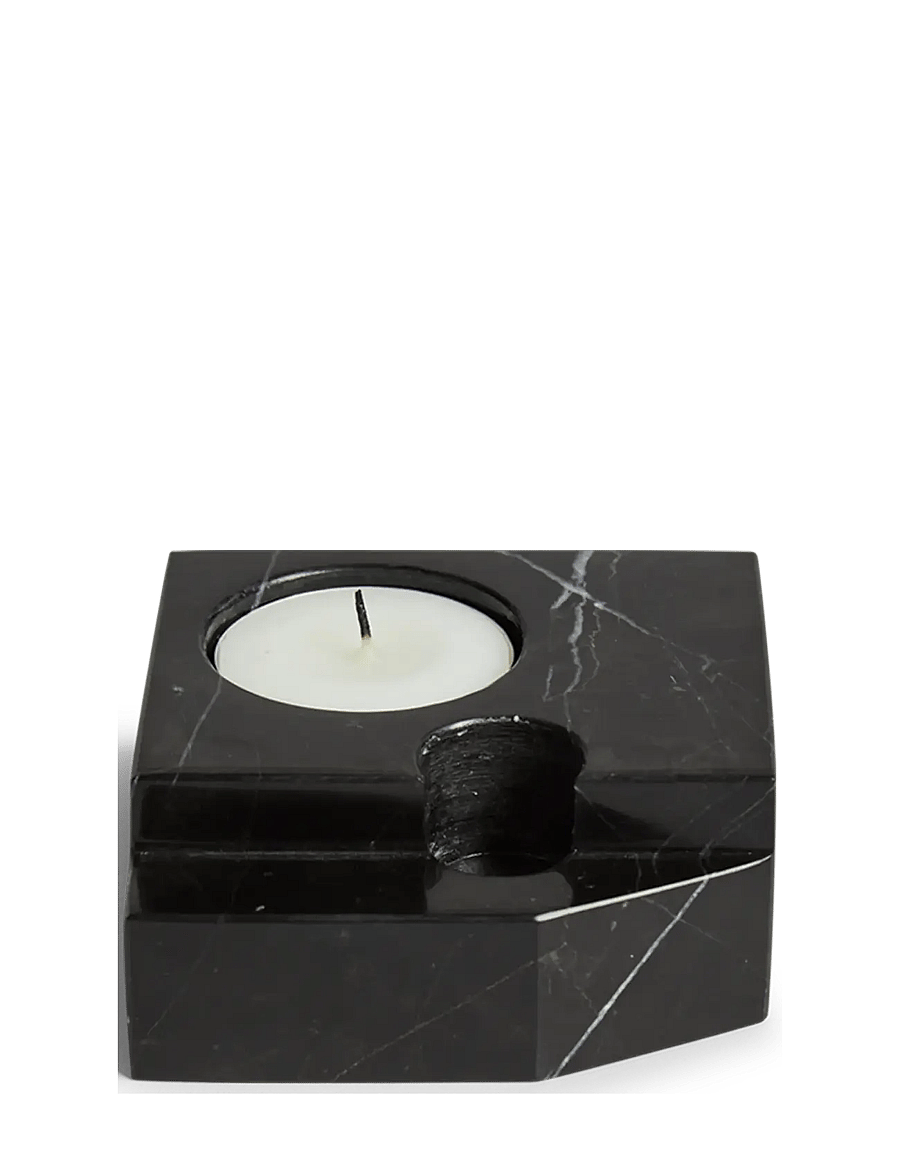 WOUD - Jeu de dés 3 candle holder - teelichthalter - black marble - 2