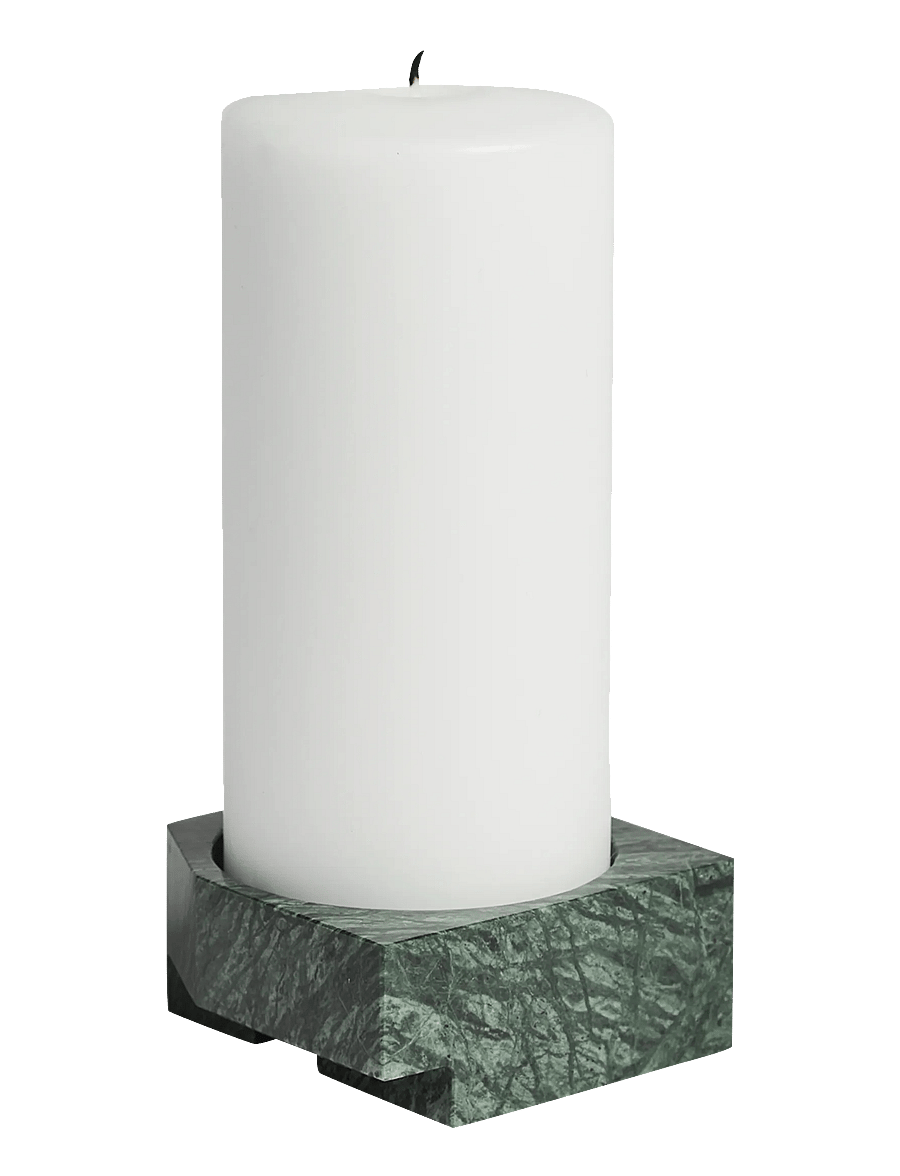 WOUD - Jeu de dés 3 candle holder - teeküünlahoidjad - green marble - 1