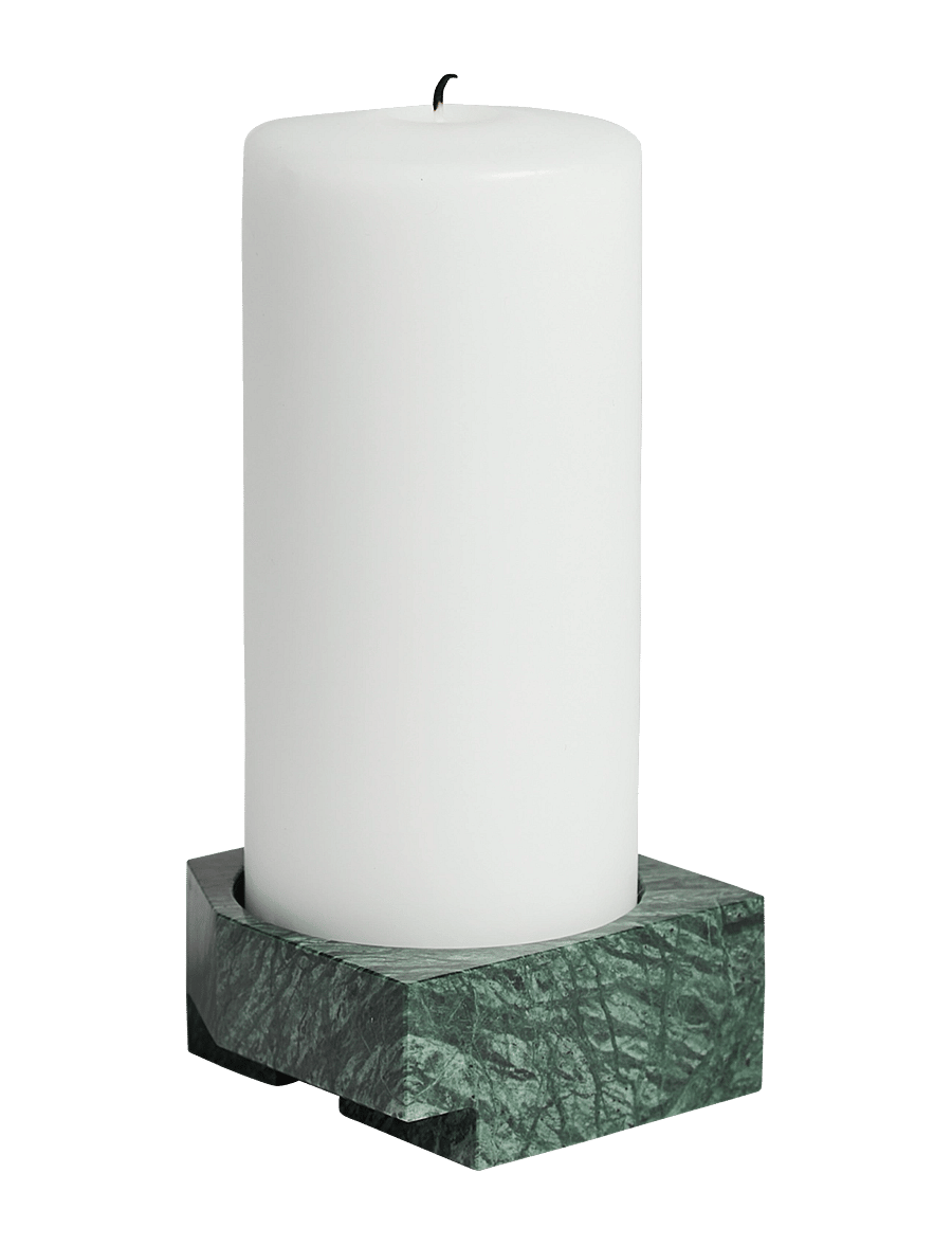 WOUD - Jeu de dés 3 candle holder - teeküünlahoidjad - green marble - 0