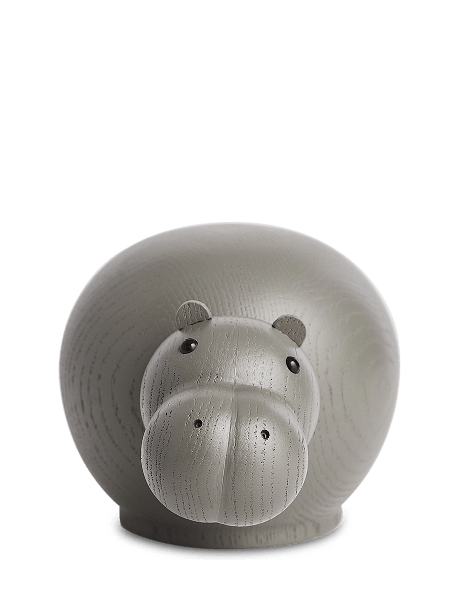 WOUD - Hibo hippopotamus (Small) - holzfiguren - taupe painted oak - 1