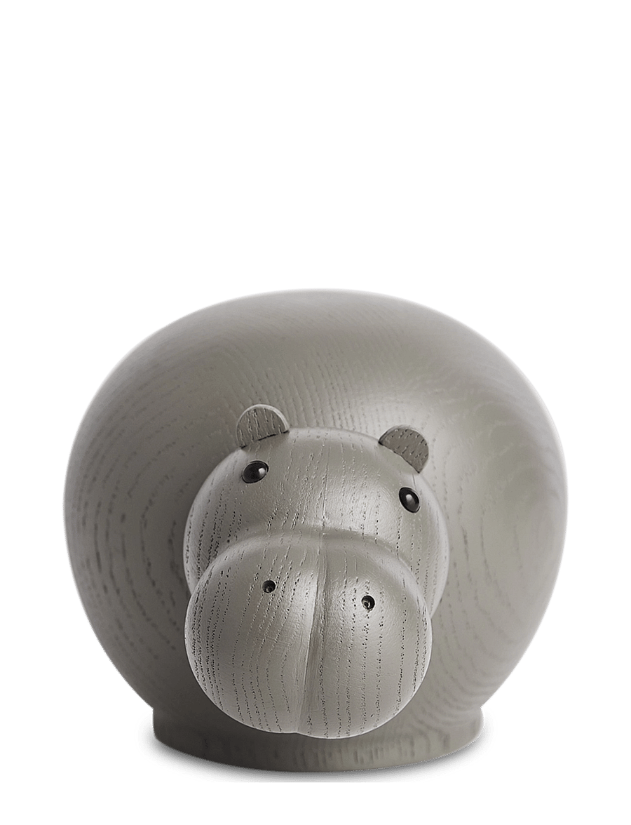 WOUD - Hibo hippopotamus (Medium) - holzfiguren - taupe painted oak - 1