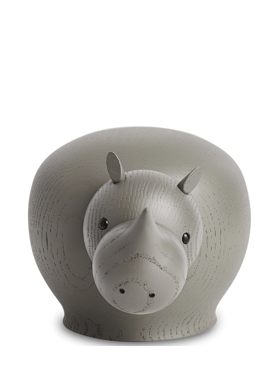 WOUD - Rina rhinoceros (Medium) - holzfiguren - taupe painted oak - 1