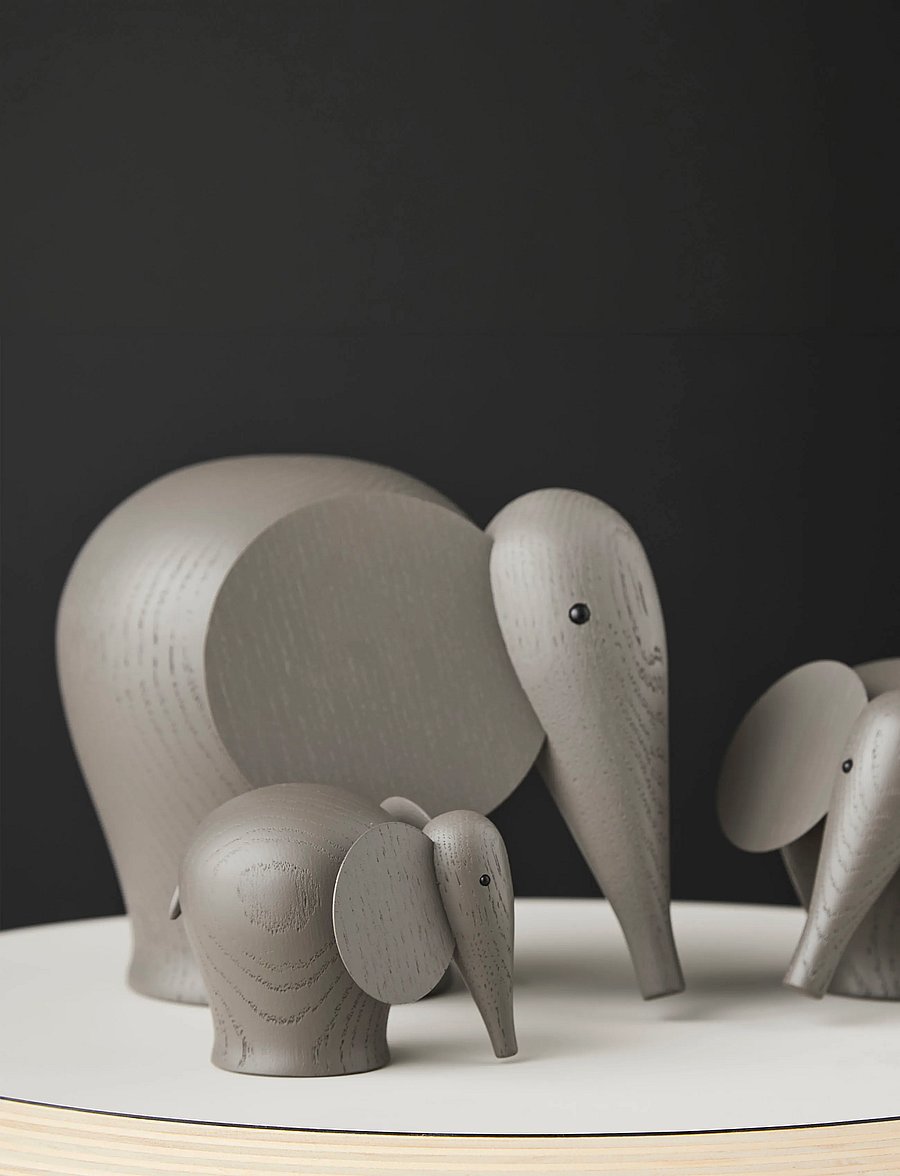 WOUD - Nunu elephant (Medium) - holzfiguren - taupe painted oak - 0