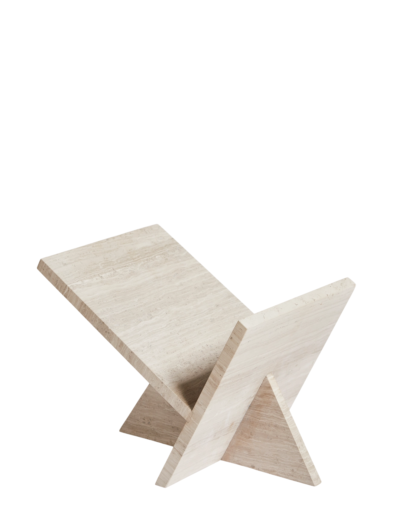 WOUD Mountain magazine holder - Tidningsställ - LIGHT GREY TRAVERTINE / beige
