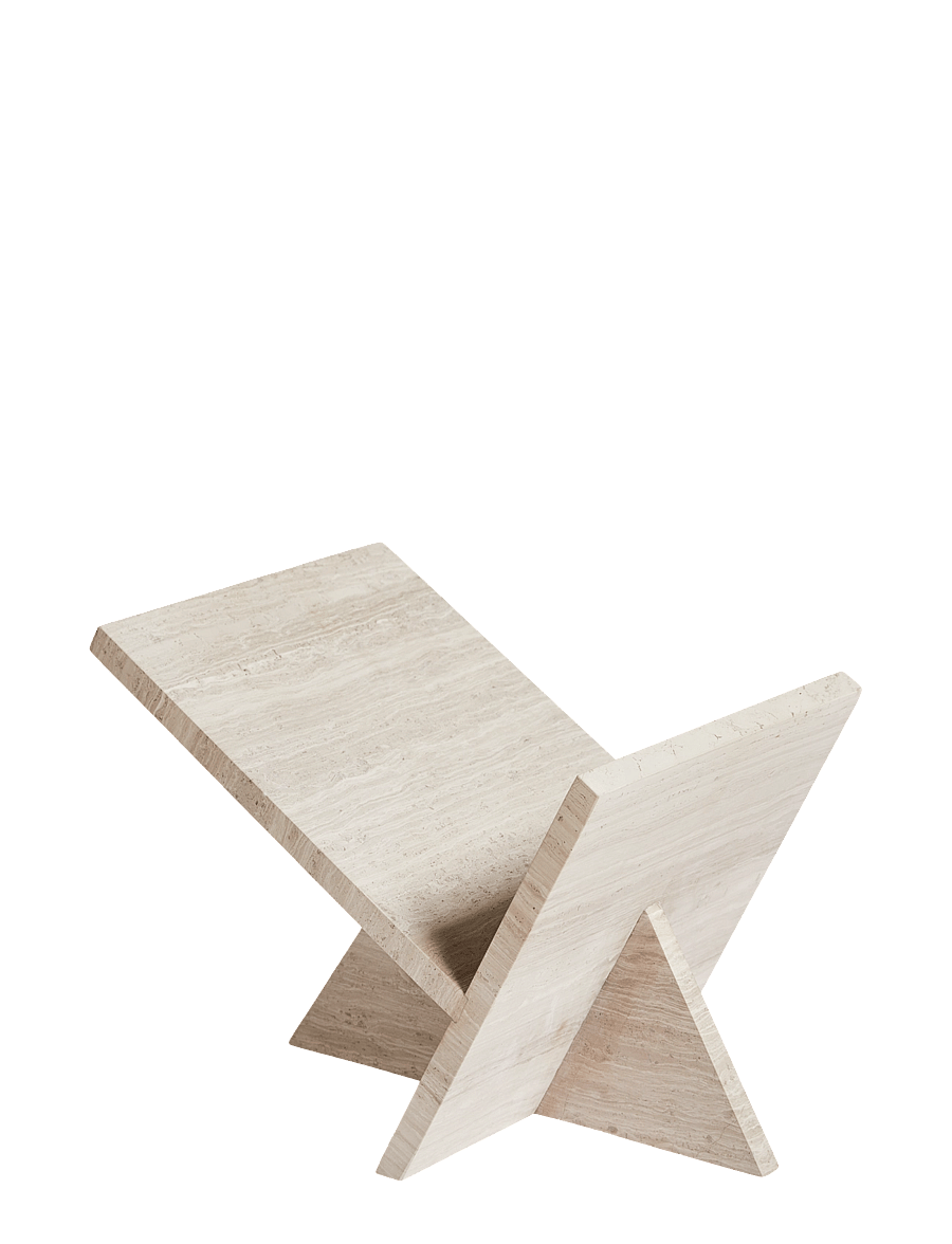 WOUD - Mountain magazine holder - ajakirja hoidik - light grey travertine - 1