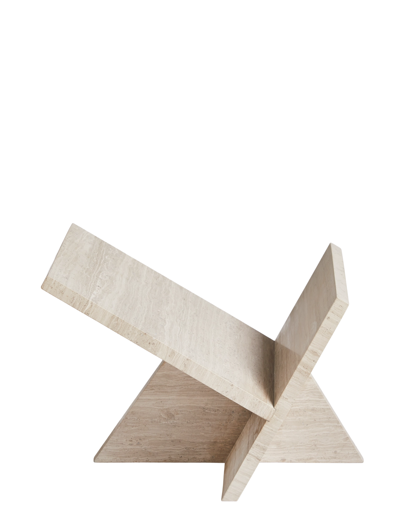 WOUD - Mountain magazine holder - light grey travertine - 2