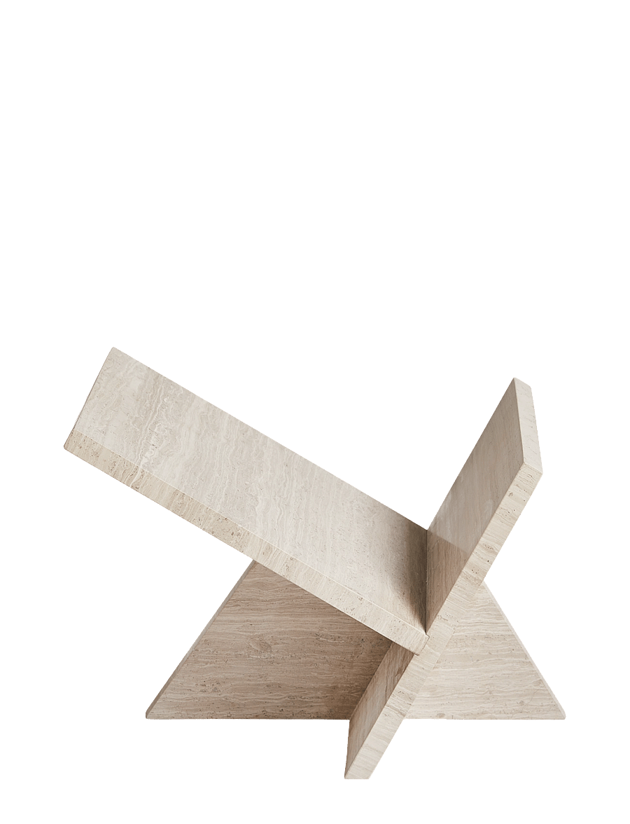 WOUD - Mountain magazine holder - ajakirja hoidik - light grey travertine - 2