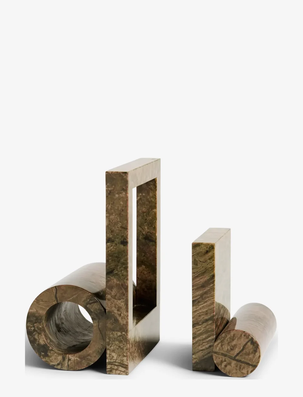 WOUD - Booknd - raamatuhoidjad - brown marble - 0