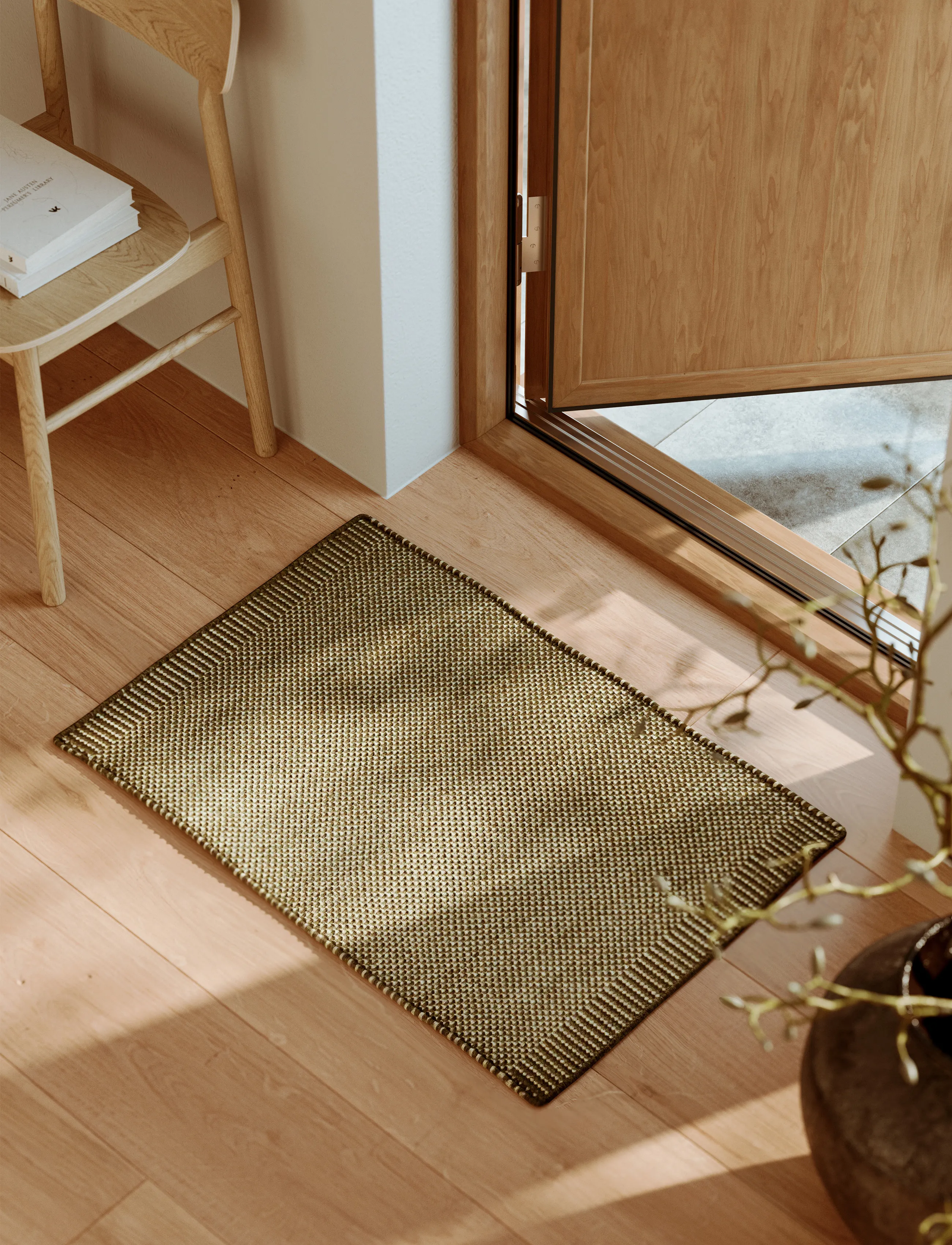 WOUD - Rombo mat - wool rugs - moss green - 0