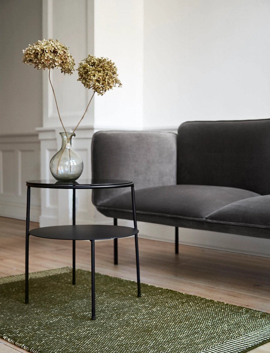 WOUD - Duo side table - beistelltische & kleine tische - black painted metal with dark smoked glass - 3