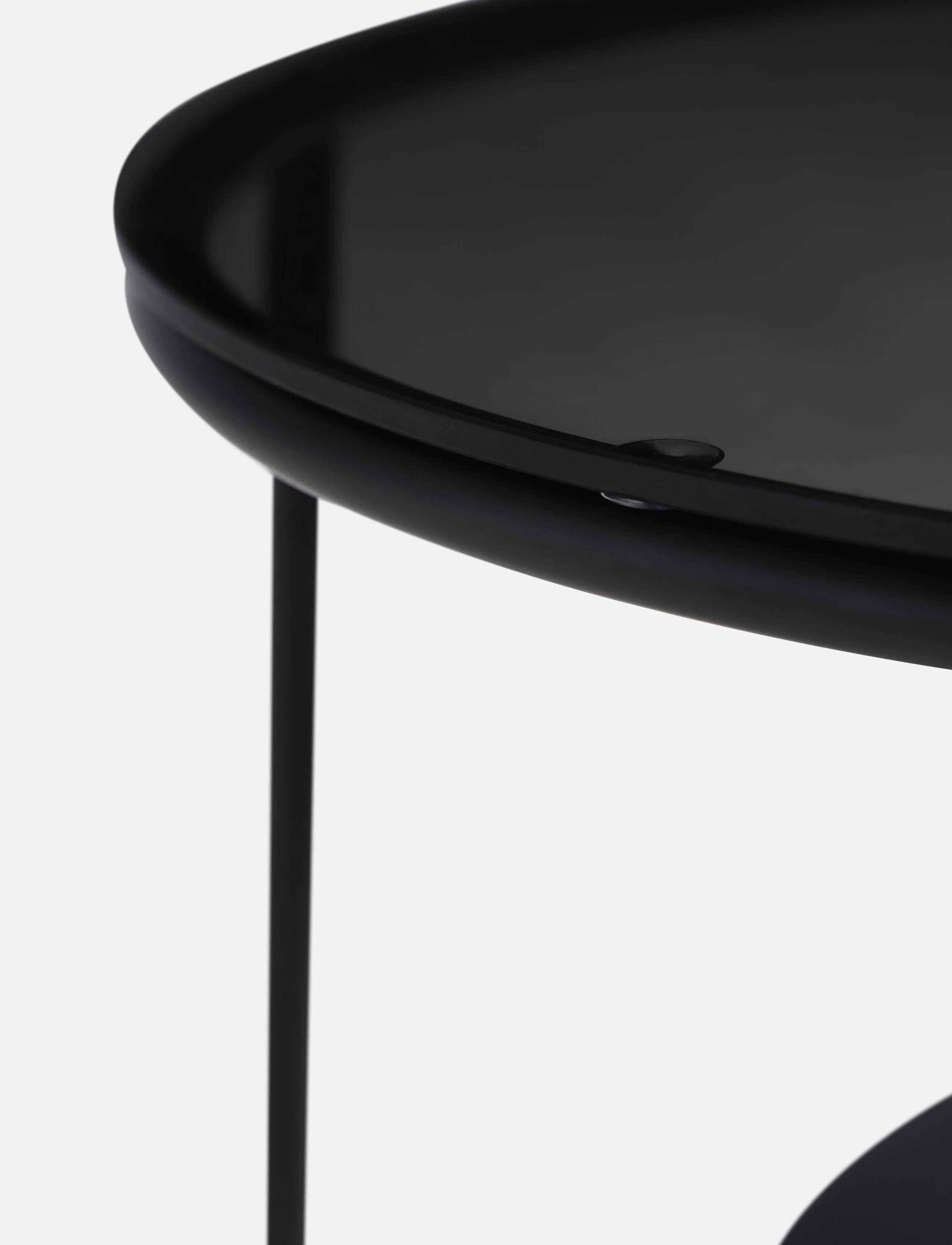 WOUD - Duo side table - beistelltische & kleine tische - black painted metal with dark smoked glass - 4