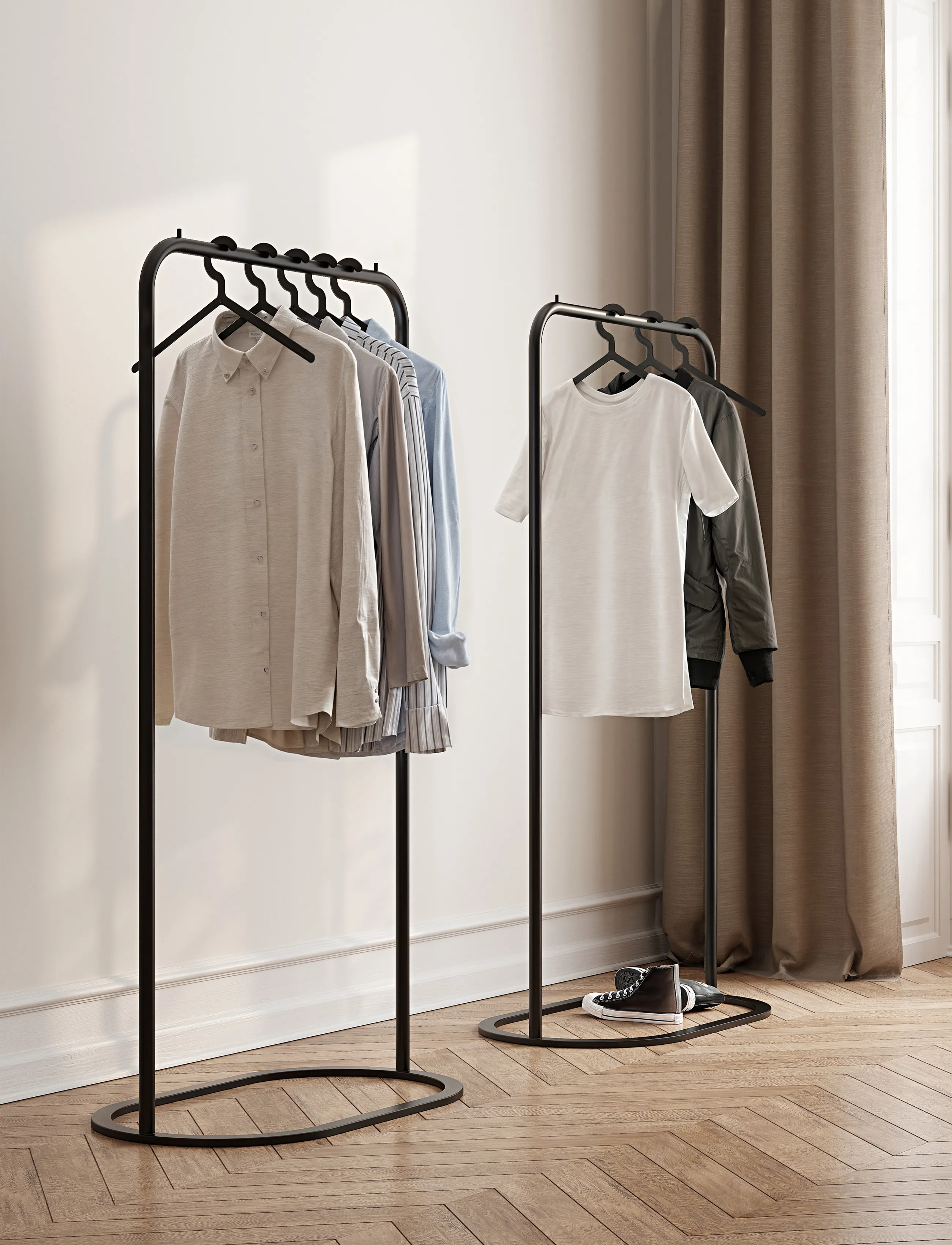 WOUD - O&O clothes rack (Large) - black painted metal - 0