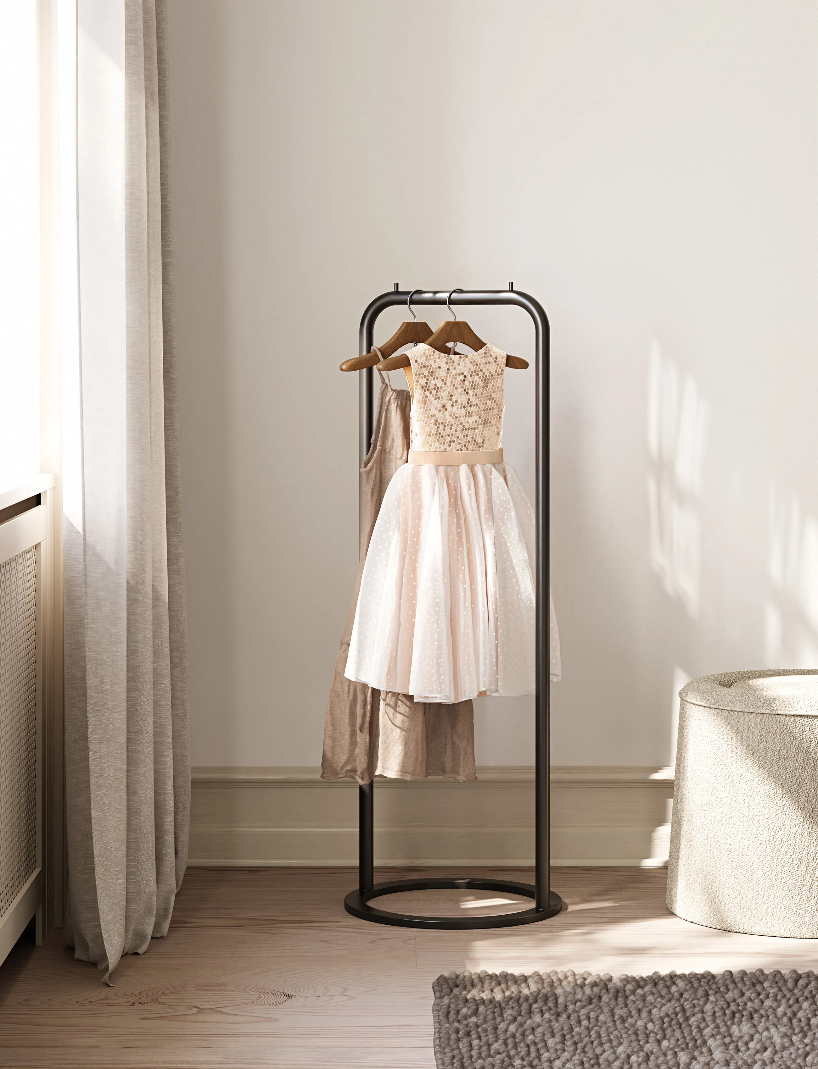 WOUD - O&O clothes rack (Small) - bøjler - black painted metal - 0