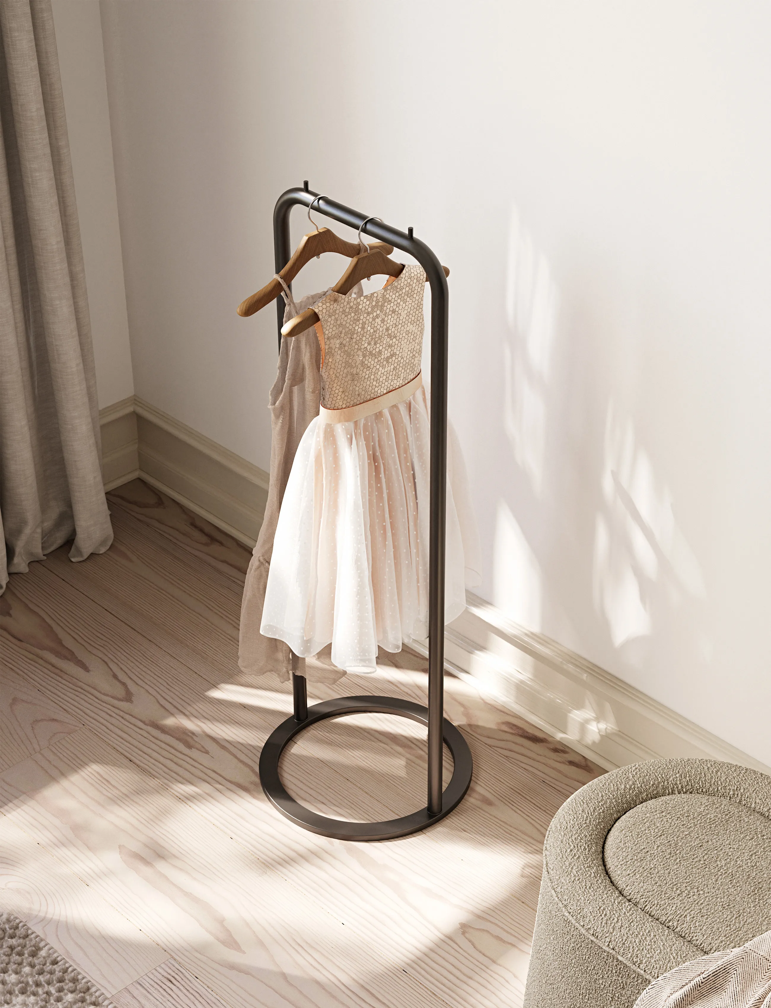 WOUD - O&O clothes rack (Small) - bøjler - black painted metal - 3