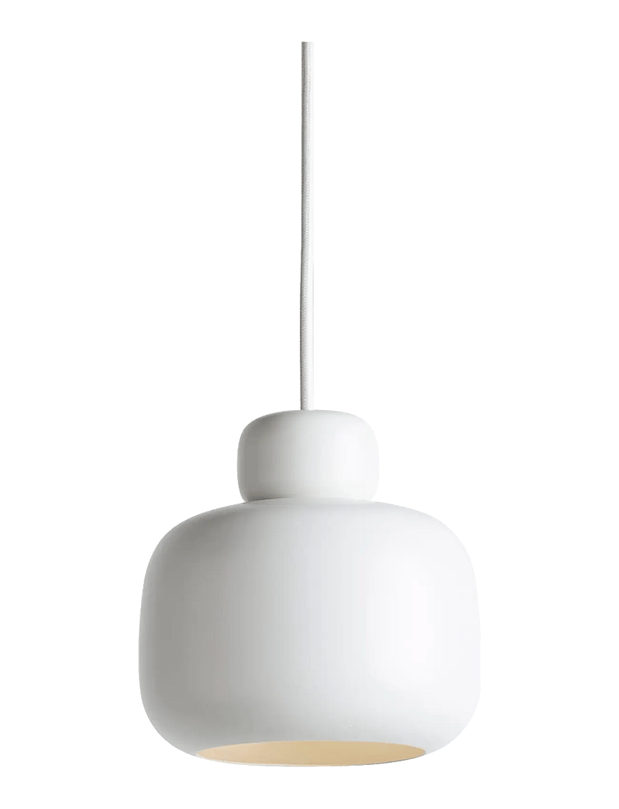 WOUD - Stone pendant (Small) - rippvalgustid - white painted metal - 1