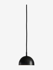 Dot pendant (Medium) - BLACK PAINTED METAL AND OPAL GLASS SHADE