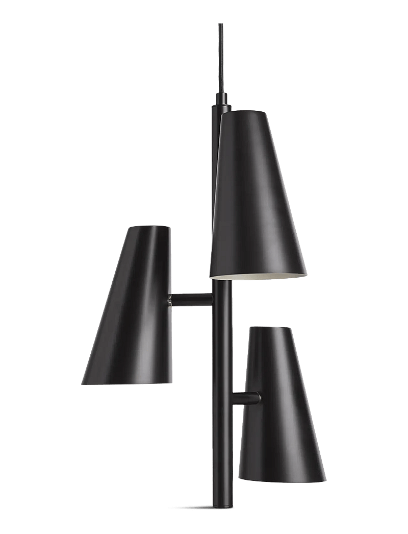 WOUD - Cono pendant w/ 3 shades - pendellampen - black painted metal - 0