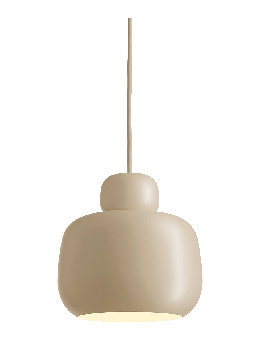 WOUD - Stone pendant (Small) - rippvalgustid - beige painted metal - 0