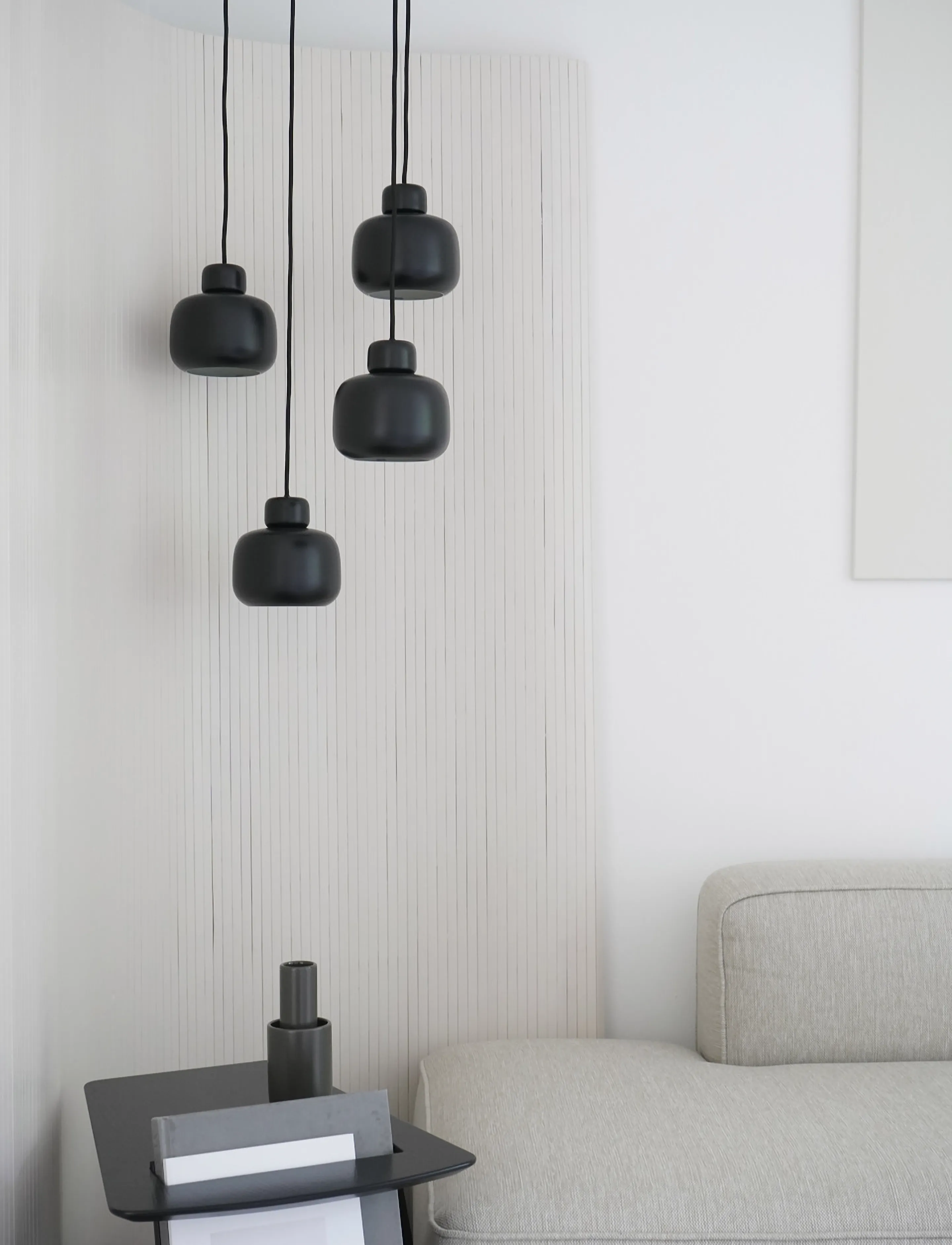 WOUD Stone Pendant (Small), One Size, Ceiling Lamps, Schwarz - Homeware