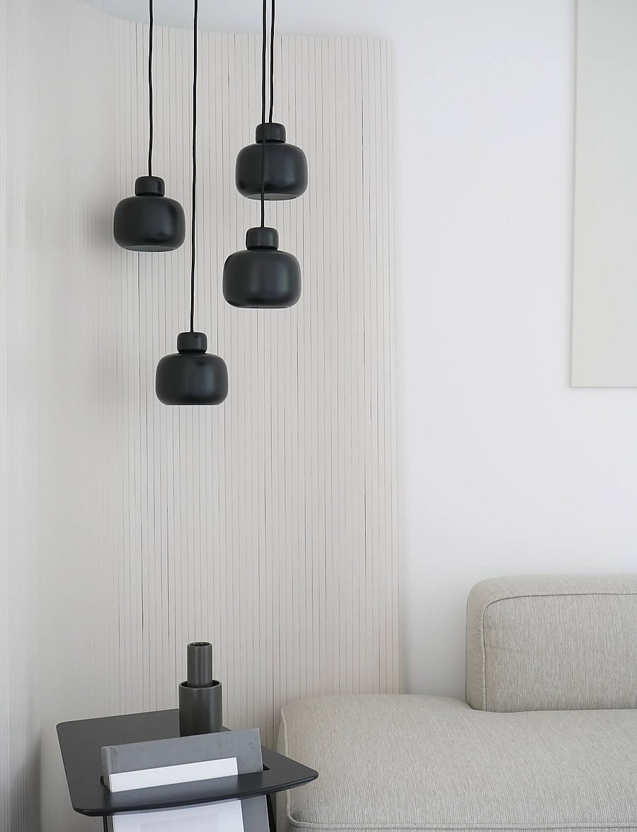 WOUD - Stone pendant (Small) - pendellampen - black painted metal - 0