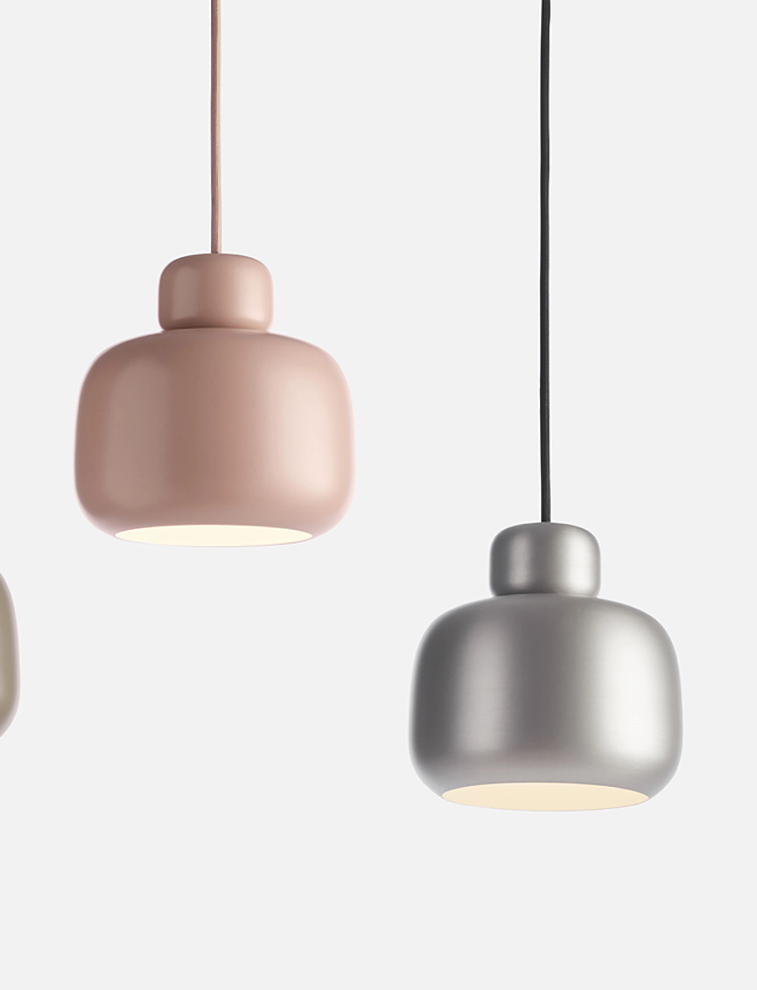WOUD - Stone pendant (Small) - hangandi loftljós - dusty rose pantone 16-1219 - 3