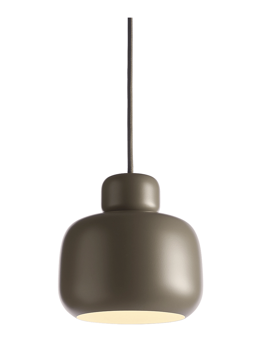 WOUD - Stone pendant (Small) - rippvalgustid - taupe painted metal - 1