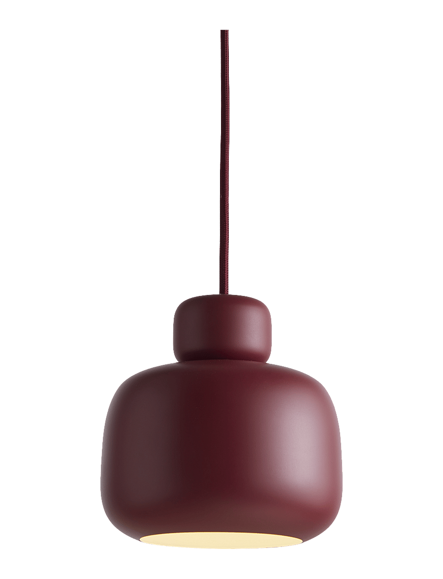 WOUD - Stone pendant (Small) - rippvalgustid - deep red painted metal - 1
