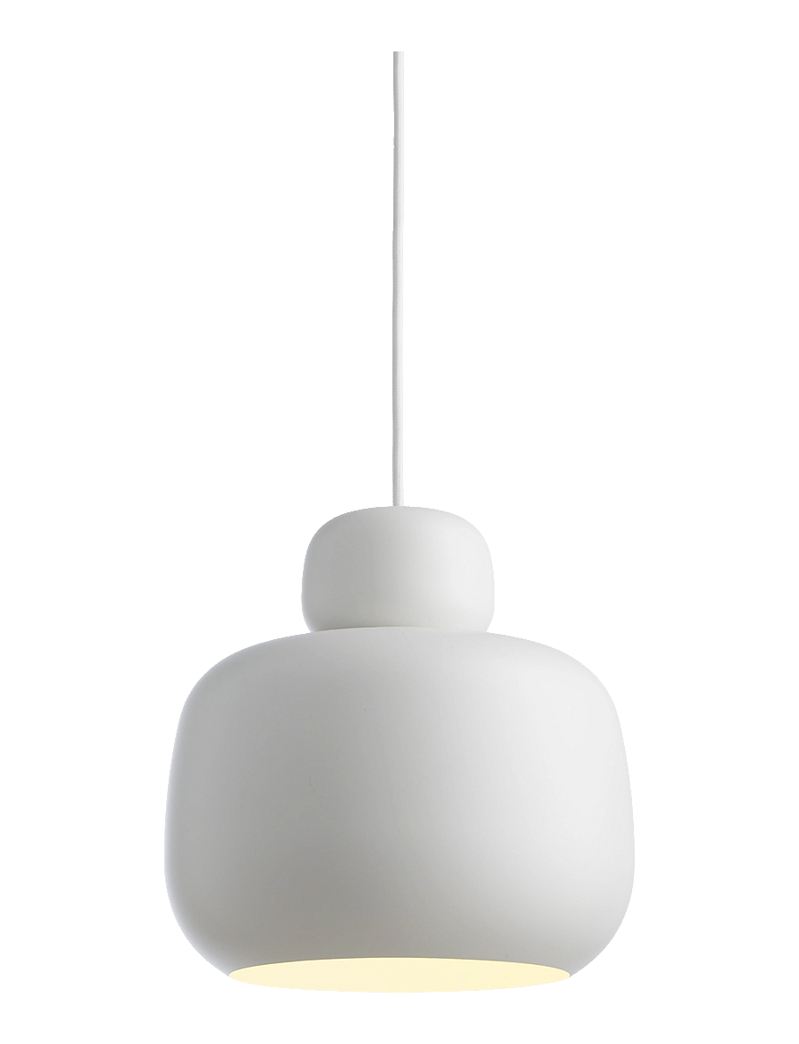 WOUD - Stone pendant (Large) - pendellampen - white painted metal - 0