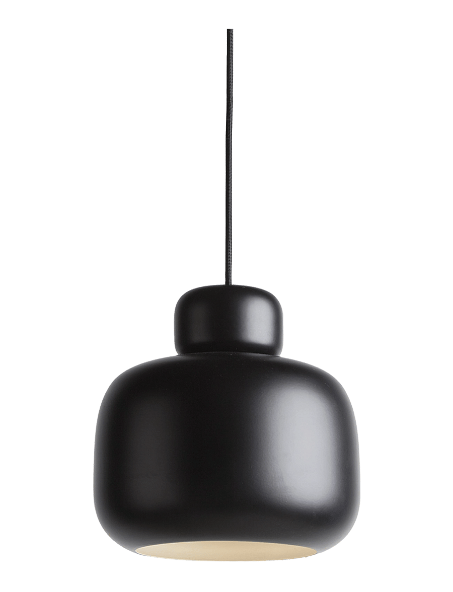 WOUD - Stone pendant (Large) - rippvalgustid - black painted metal - 1