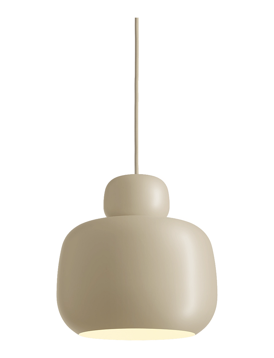 WOUD - Stone pendant (Large) - rippvalgustid - beige painted metal - 1