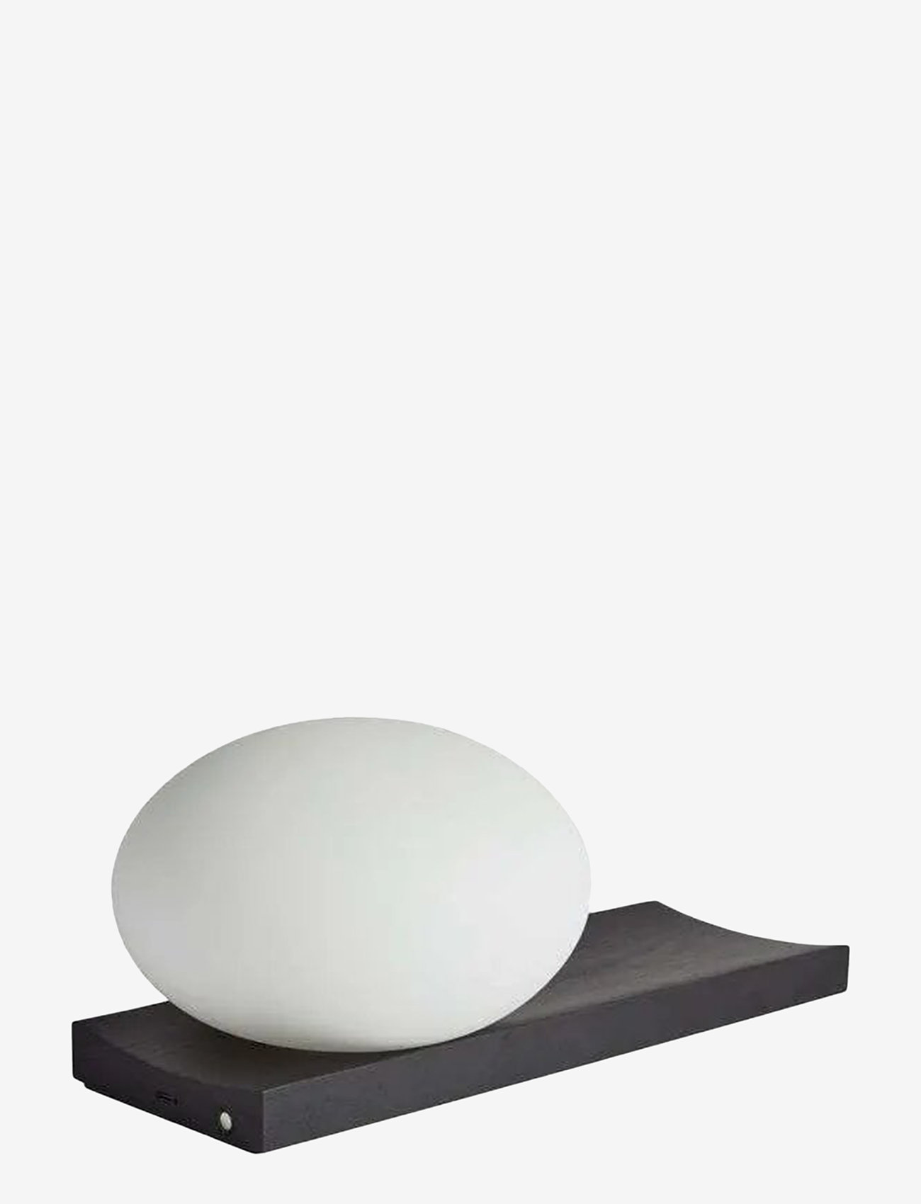 WOUD - Dew table/wall lamp - galda lampas - white opal glass shade - black painted ash base - 1