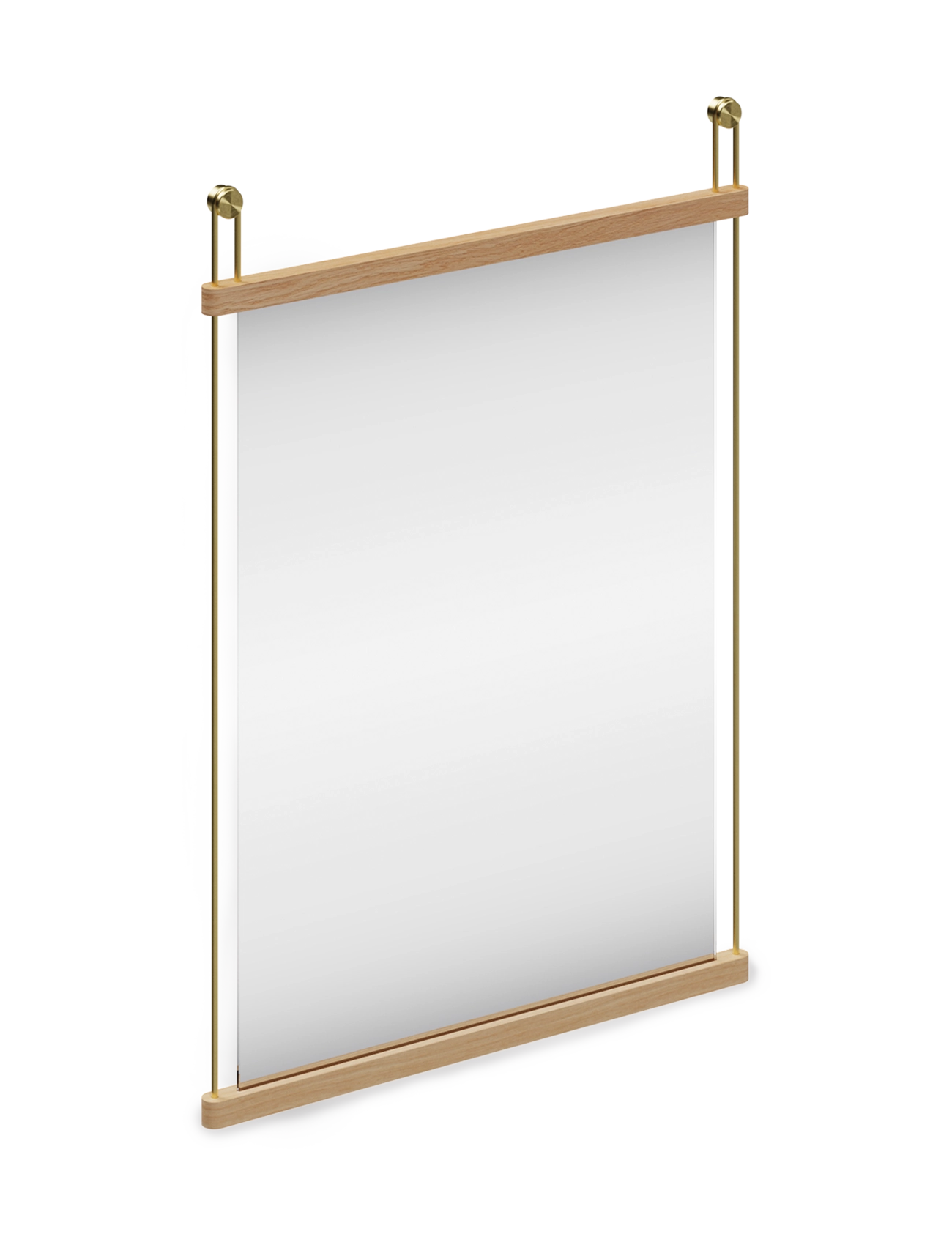 WOUD Suspended mirror (Small) - Interior - WHITE PIGMENTED LACQUERED OAK / white