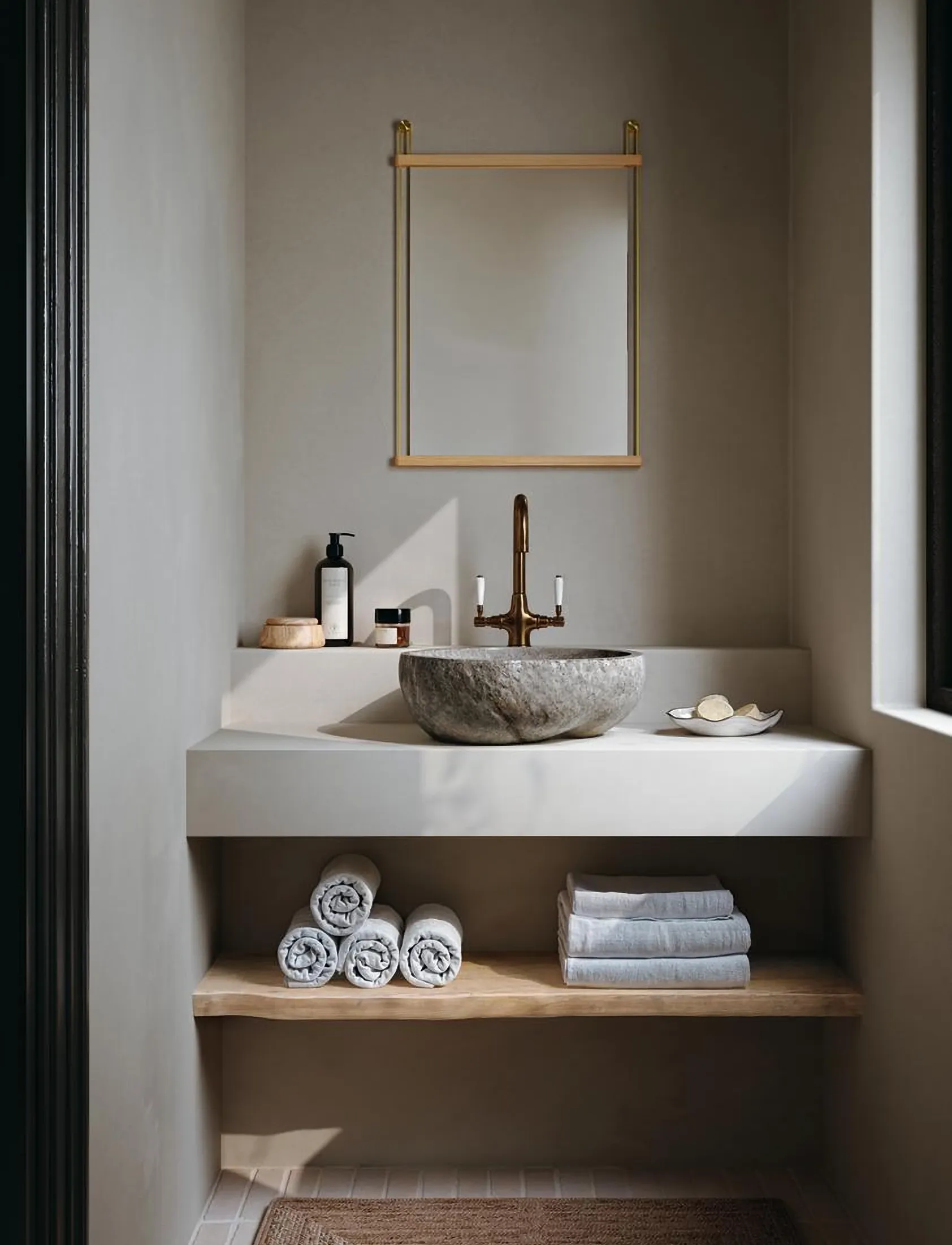 WOUD - Suspended mirror (Small) - wall mirrors - white pigmented lacquered oak - 2