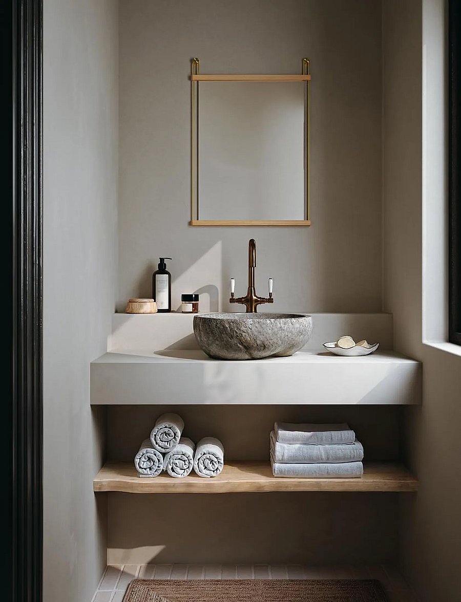 WOUD - Suspended mirror (Small) - wandspiegel - white pigmented lacquered oak - 2