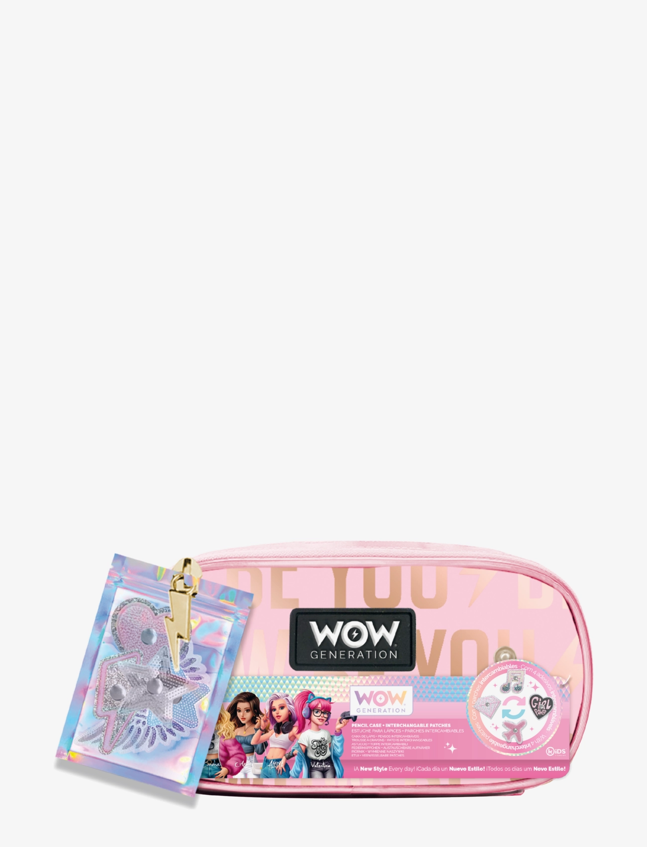 WOW Generation Wow Generation, Pencil Case W/Patches, 23X11 Cm, Børn, Penalhus Med Patches, Multi/mønstret, Str: ONE SIZE