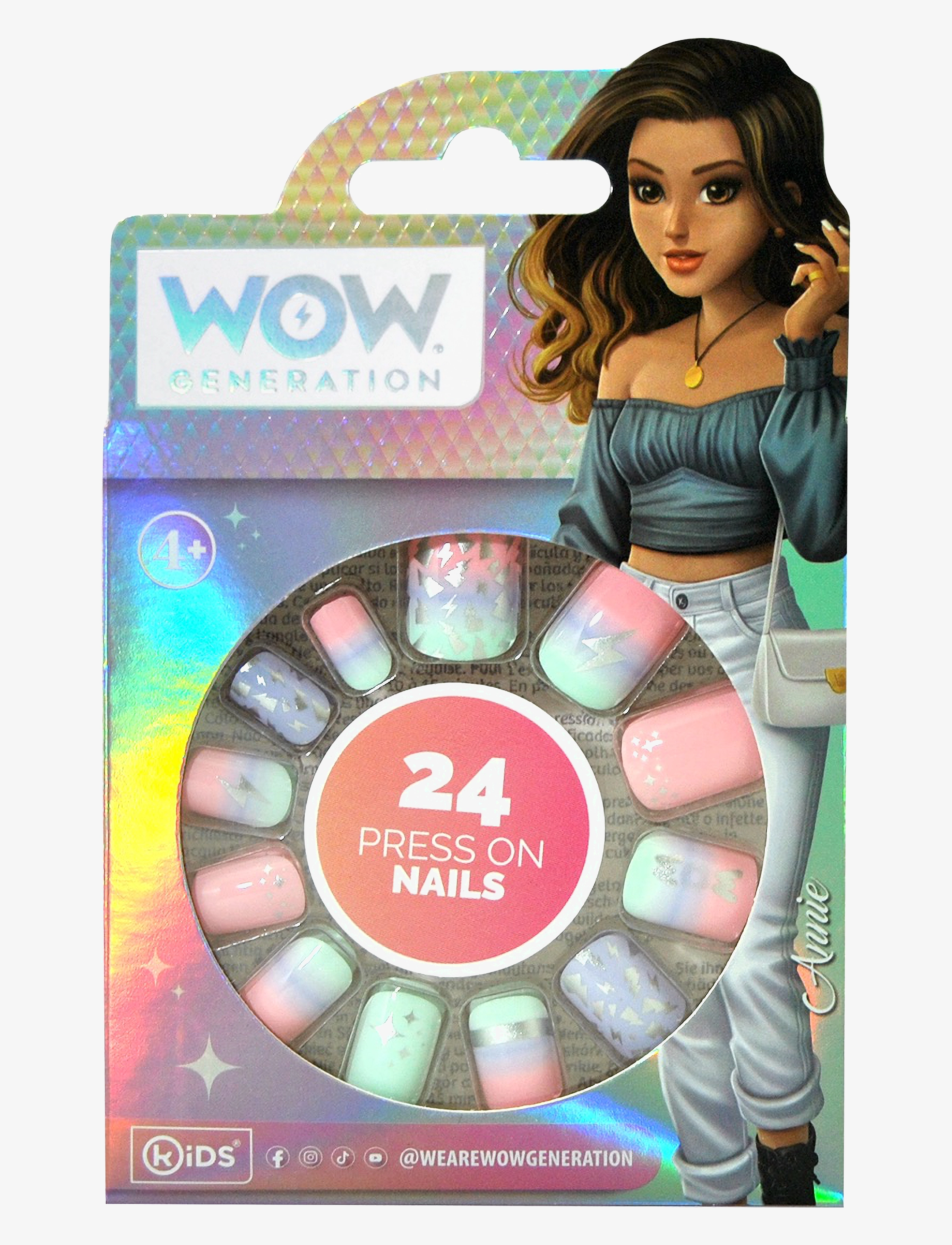 WOW® Generation, Press on Nails, 24 pcs./pack - MULTI COLOURED