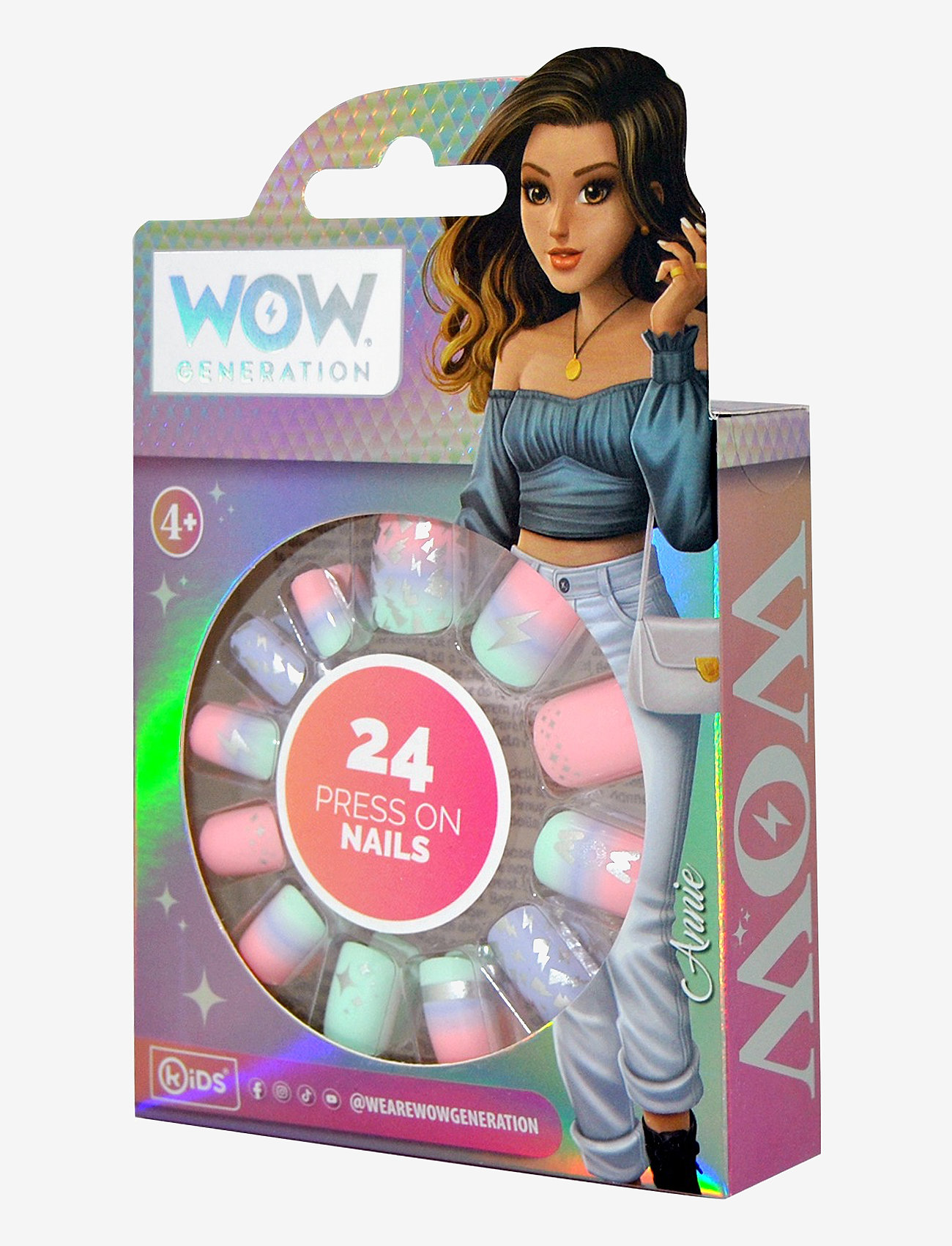 WOW Generation - WOW® Generation, Press on Nails, 24 pcs./pack - lowest prices - multi coloured - 1