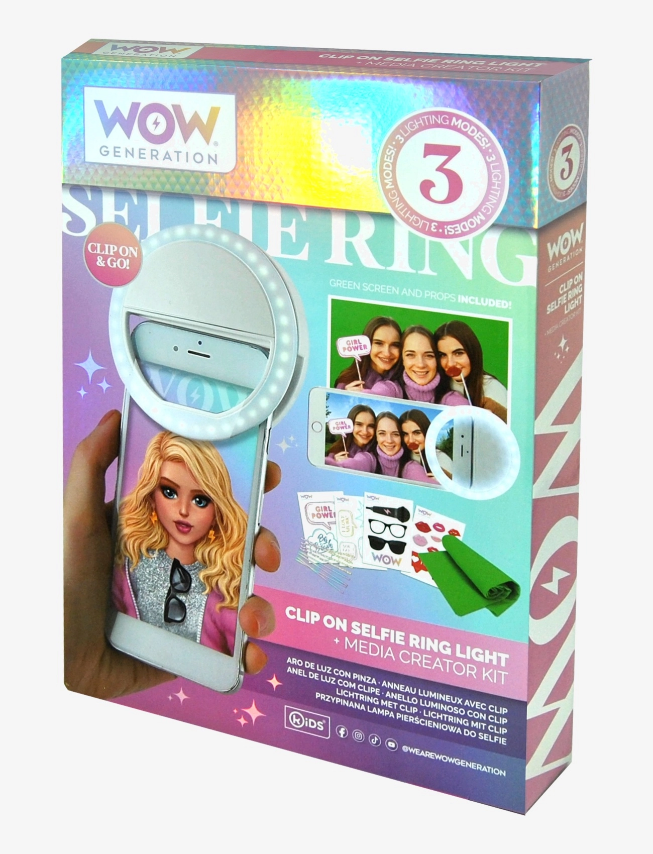 WOW Generation - WOW® Generation, Clip on Selfie Ring Light w/acces - electronic & media - multi coloured - 1