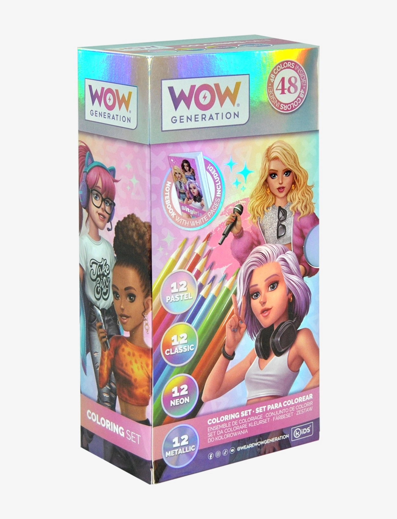 WOW Generation - WOW® Generation, Colouring Set w/48 color pencils - multi coloured - 1
