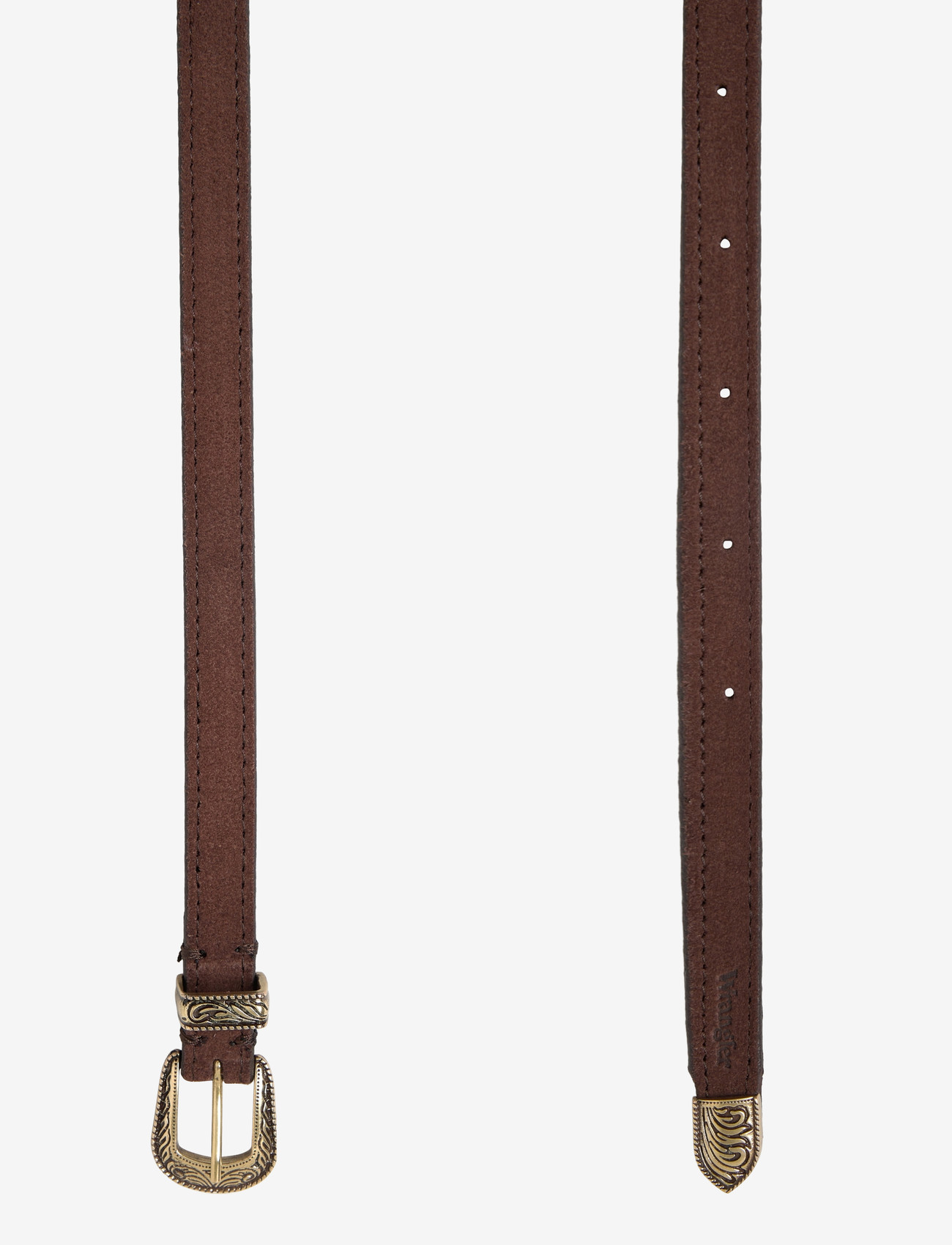 Wrangler - THIN WESTERN BELT - laveste priser - brown suede - 2