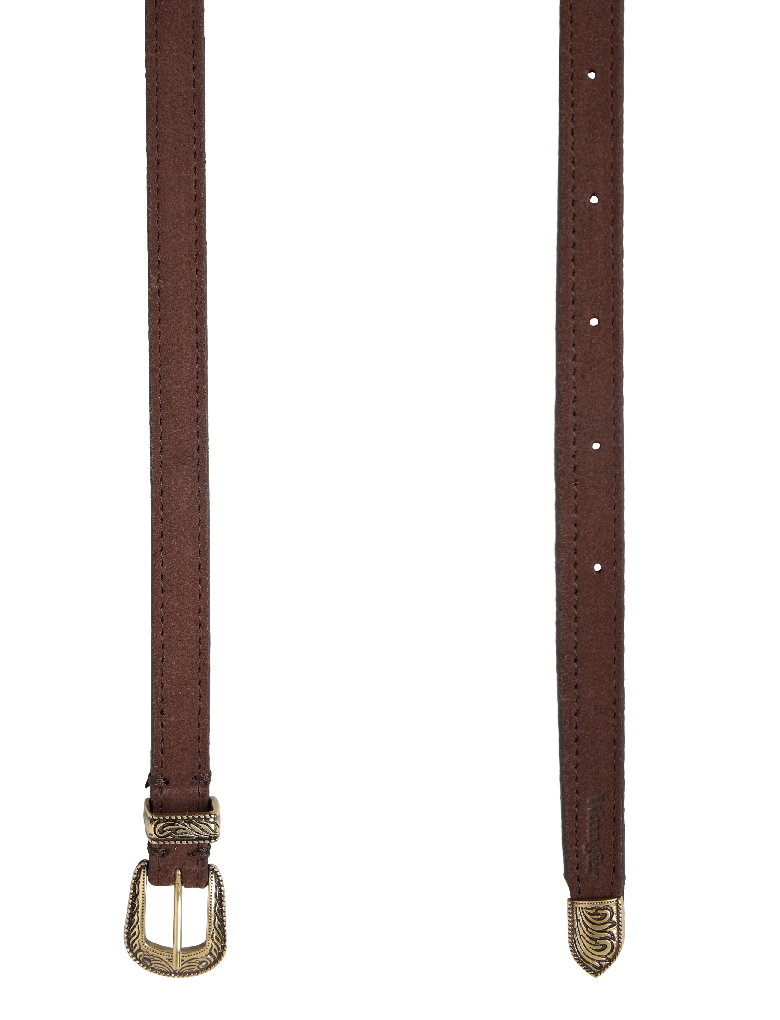 Wrangler - THIN WESTERN BELT - women - brown suede - 2