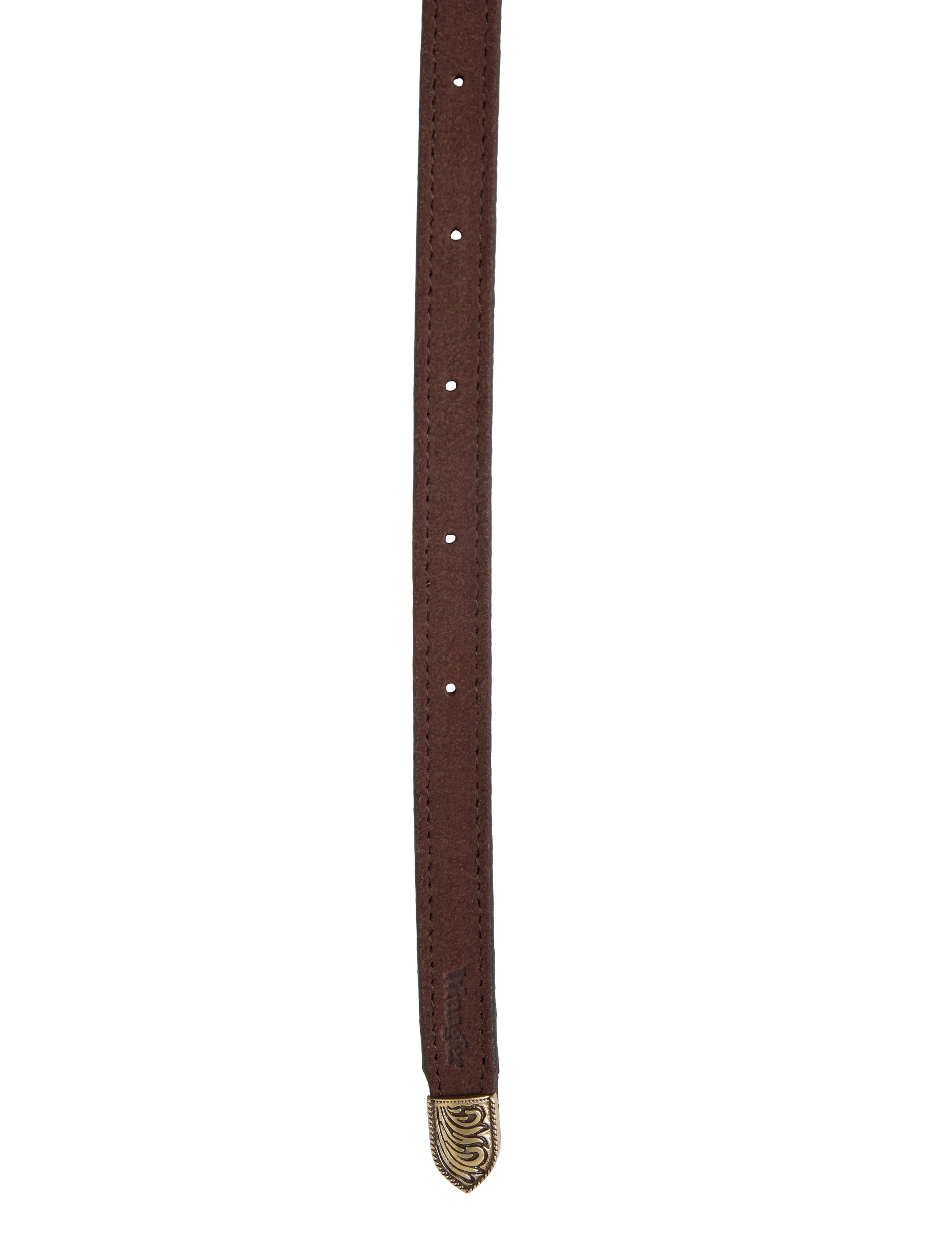 Wrangler - THIN WESTERN BELT - women - brown suede - 5