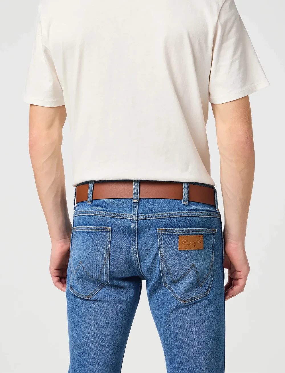 Wrangler - METAL LOOP - klassiska skärp - cognac - 4