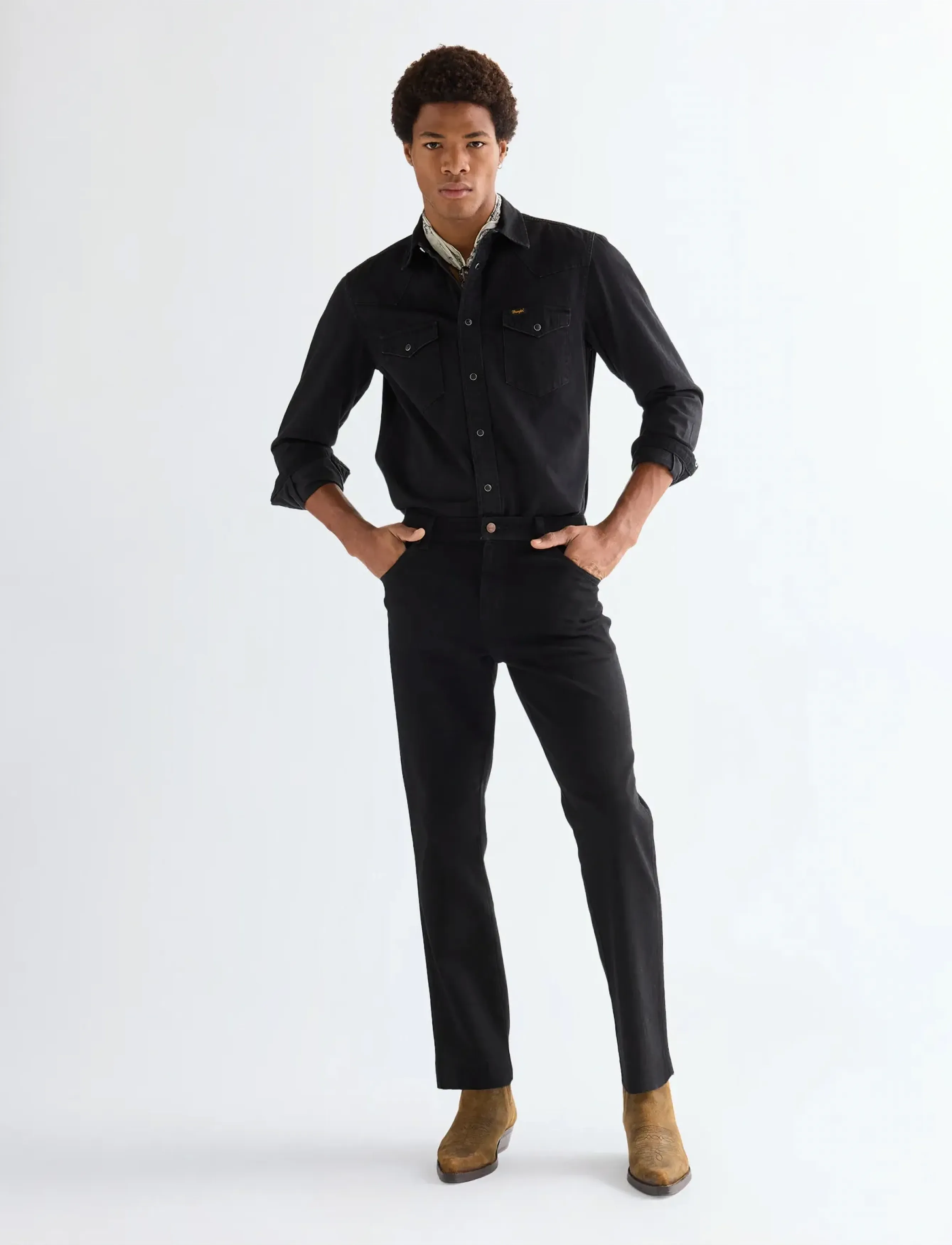 Wrangler - TEXAS - regular jeans - black overdye - 4
