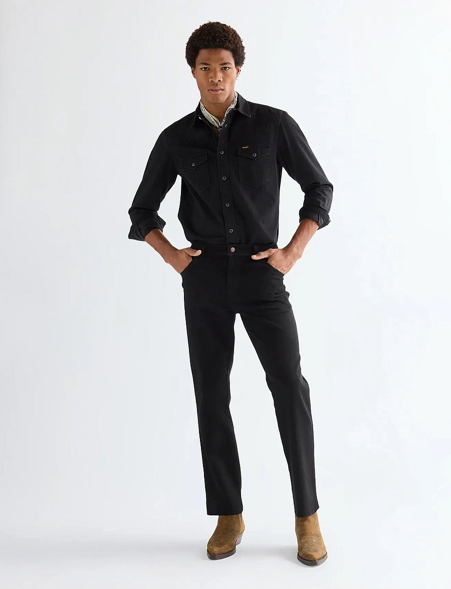 Wrangler - TEXAS - klassikalised teksad - black overdye - 4