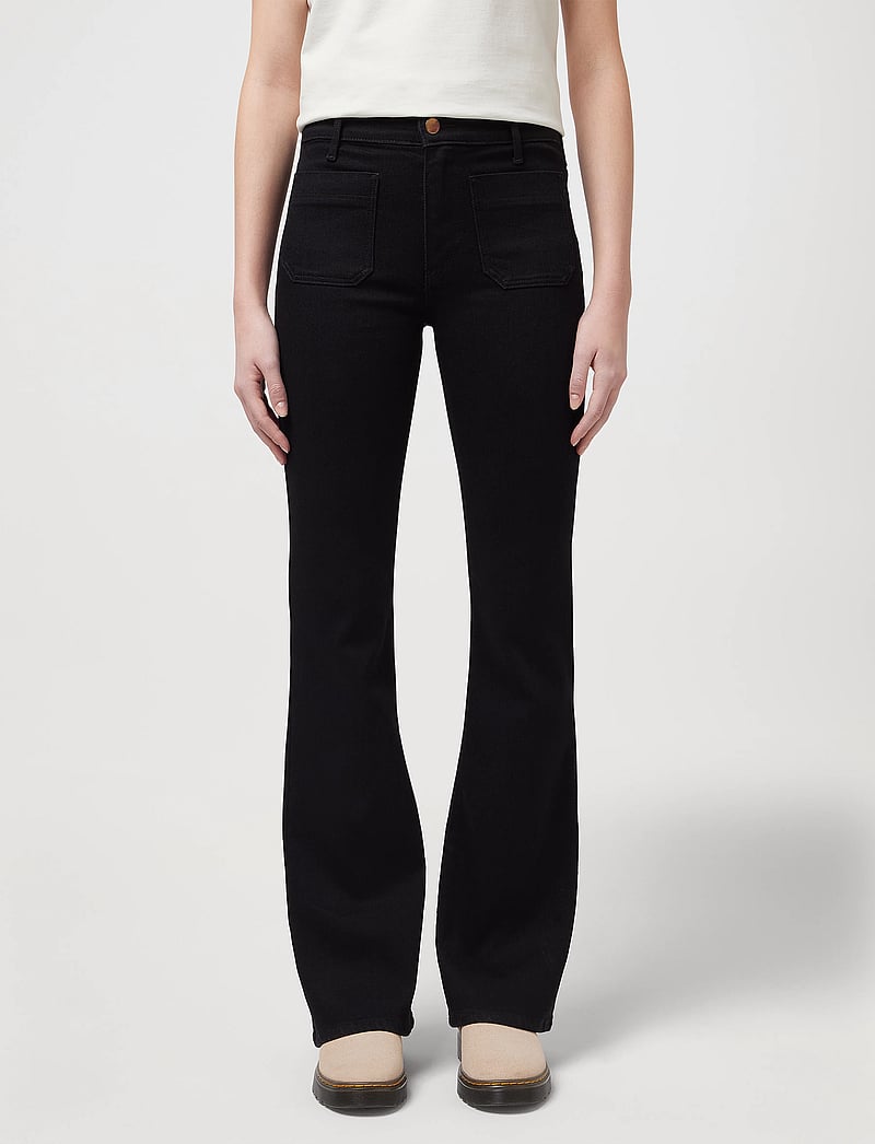 Wrangler - FLARE - schlaghosen - retro black - 0